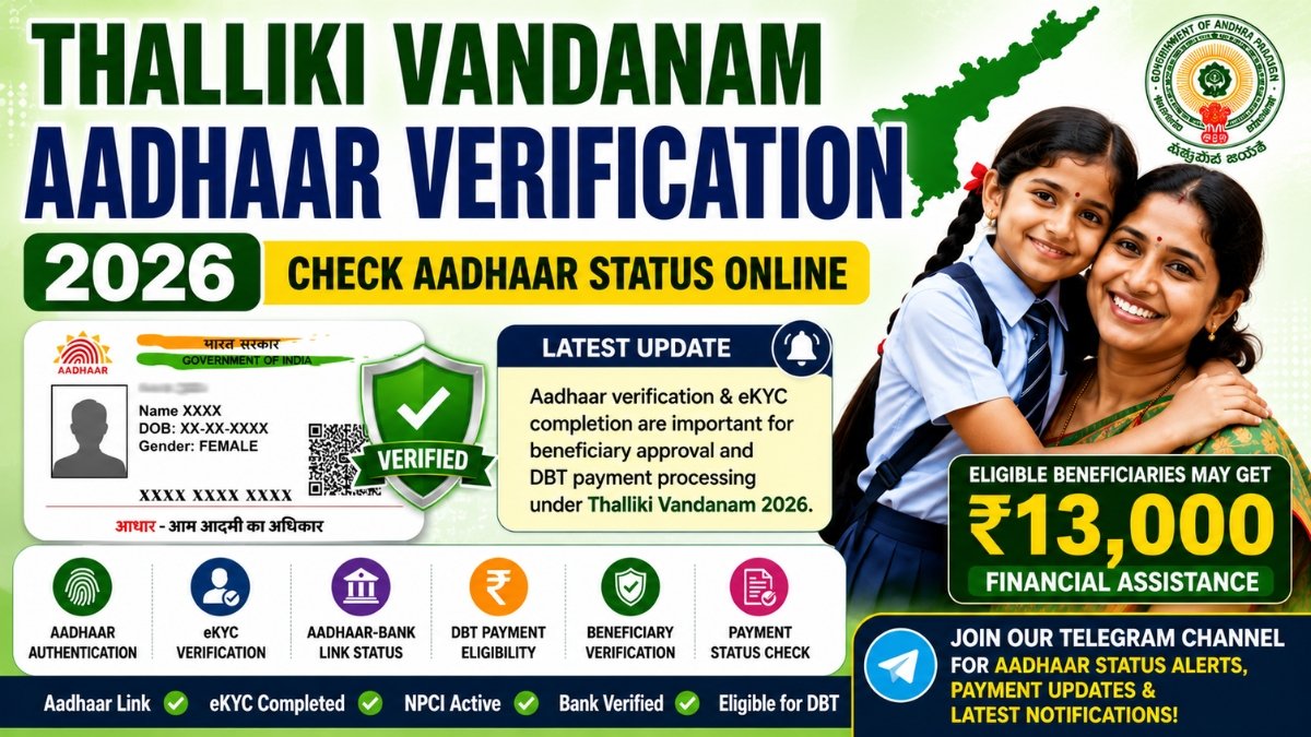 Thalliki Vandanam Aadhaar Verification 2026 Thalliki Vandanam Aadhaar Verification 2026