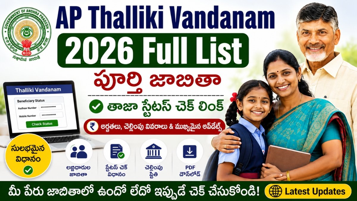 AP Thalliki Vandanam 2026 Full List